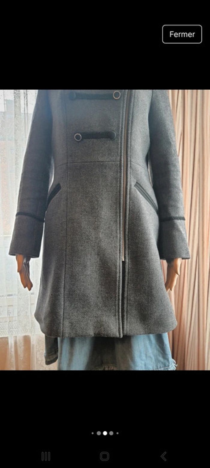 Jolie Manteau gris anthracite Naf Naf taille 36 - photo numéro 6