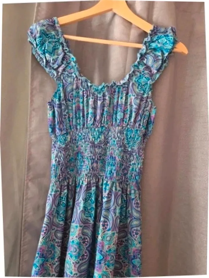 👗 Jolie robe bleue qualité italienne taille ML - photo numéro 3