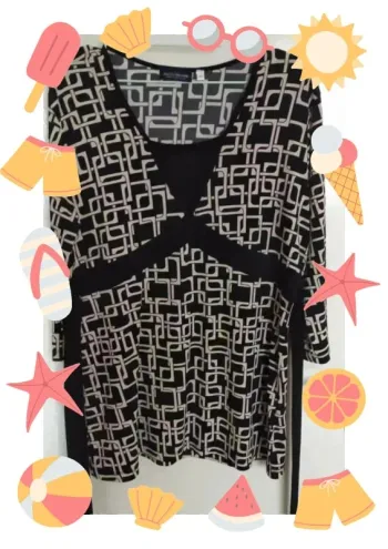 Blouse fluide motifs géométriques