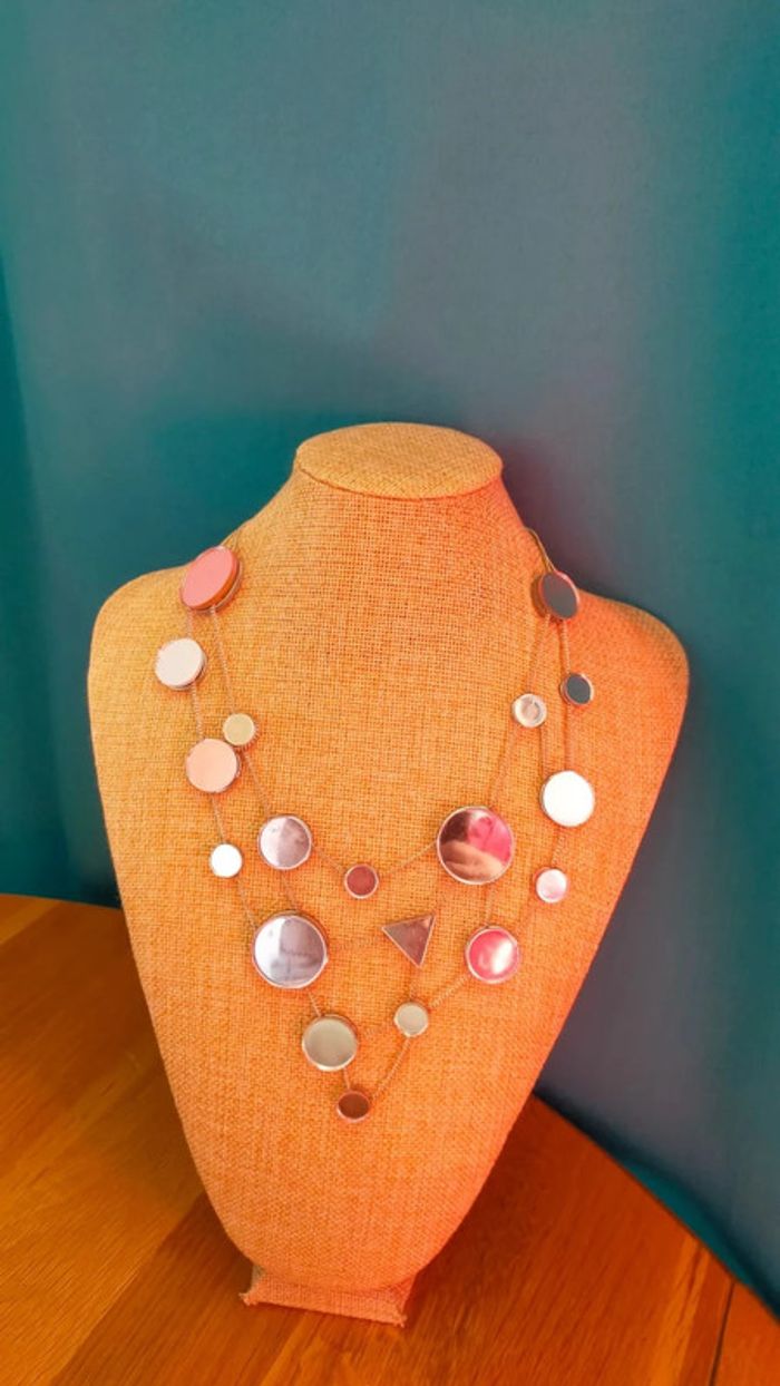 Collier Miroirs Géométriques – Collection Nuances de Rose - photo numéro 7