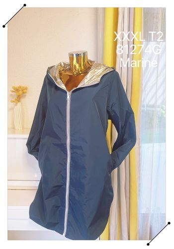 Veste long imperméable réversible marine taille XXXL🌸