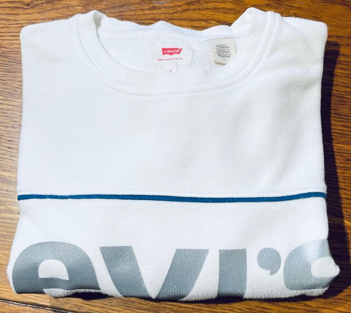 SWEAT-Shirt Blanc Manches Longues Levi’s Homme Taille L /40 Levi’s