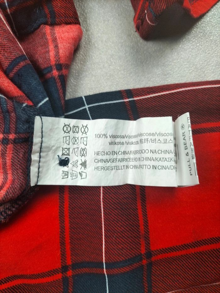 Chemise à carreaux rouge – Pull&Bear – Taille M - photo numéro 4