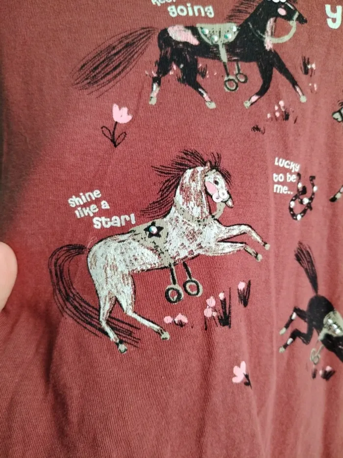 T-shirt manches longues chevaux Zeeman 9/10 ans - photo numéro 3