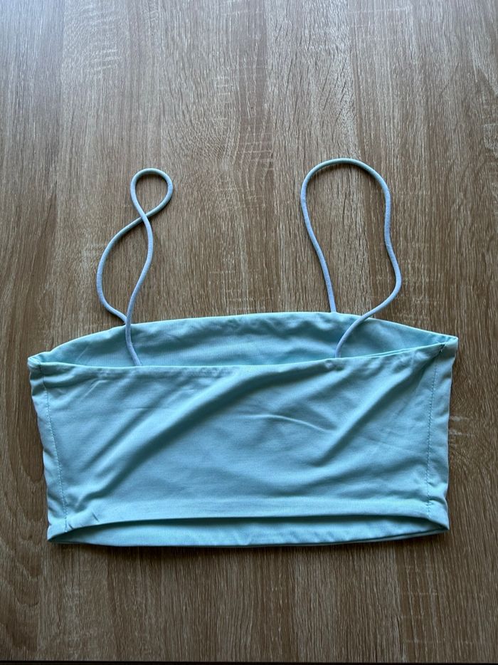 Top court crop top turquoise Shein taille 36 S - photo numéro 3