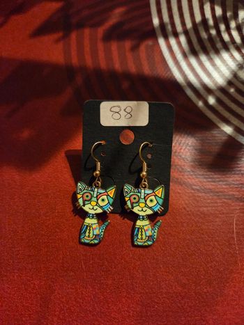 Boucles d'oreilles acier inoxydable chats