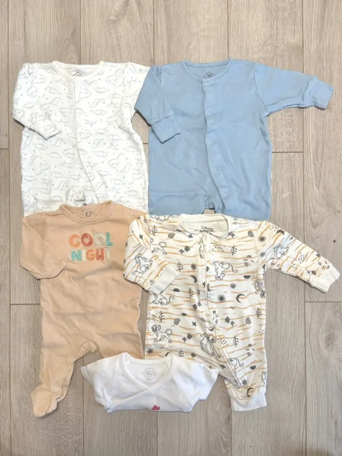 Lot pyjama coton 1mois garçon