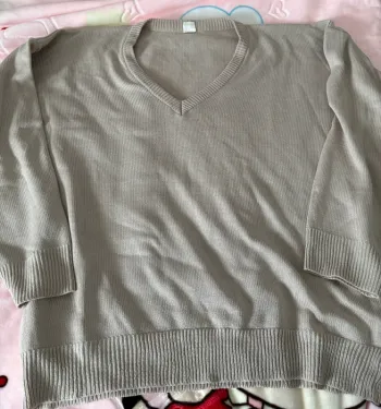 Pull col V marron