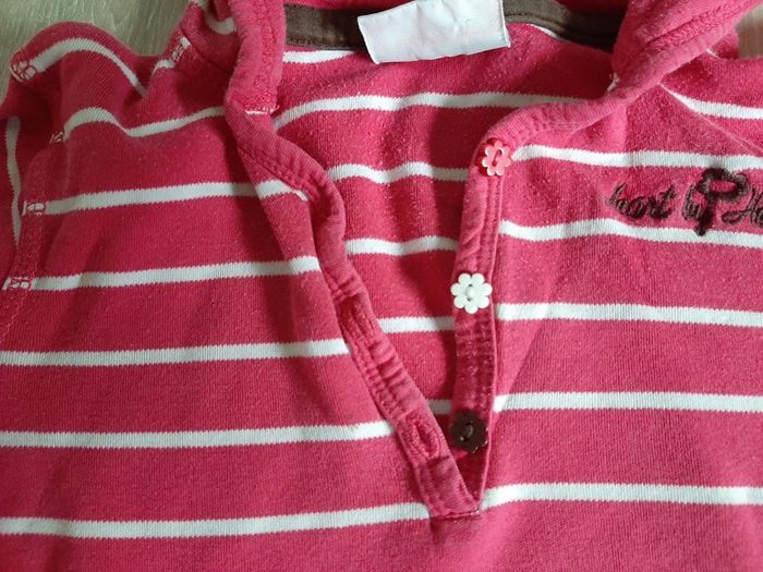 Tunique rose lignée blanche, à capuche, 3/4 ans, Dopodopo, bon état - photo numéro 3