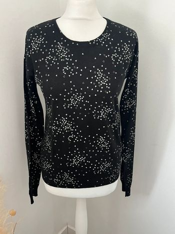 Pull fin noir avec cœurs Karl Marc John S comme neuf