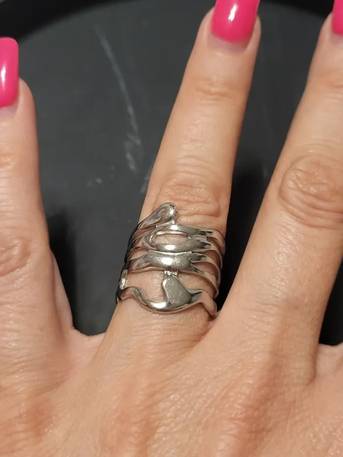 Bague en acier inoxydable avec arabesque - photo numéro 5