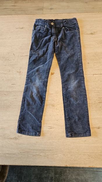 Pantalon en velour cotelé, slim, stretch, ajustable à la taille gris/mauve, 7/8 ans, Benetton