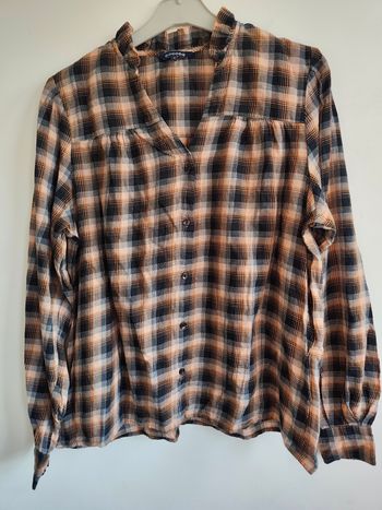 Chemise carreaux marron & noir – Taille M – Bonobo