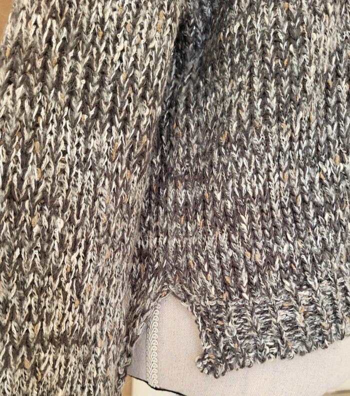 Pull col V gris beige chiné Springfield Taille S ou 36 - photo numéro 7