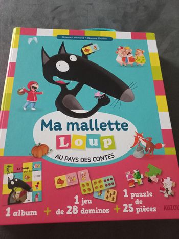 Ma mallette loup au pays des contes livre dominos puzzle