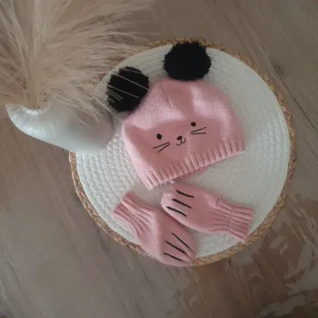 Ensemble bonnet et gants vertbaudet