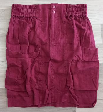 Jupe longueur mi-cuisses rouge-bordeaux Tex taille 38