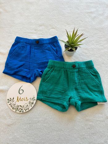Ensemble de 2 shorts en gaze de coton