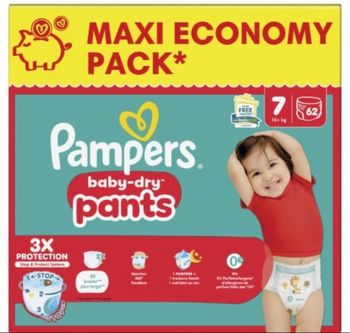 Pampers baby dry pants taille 7 x2 cartons