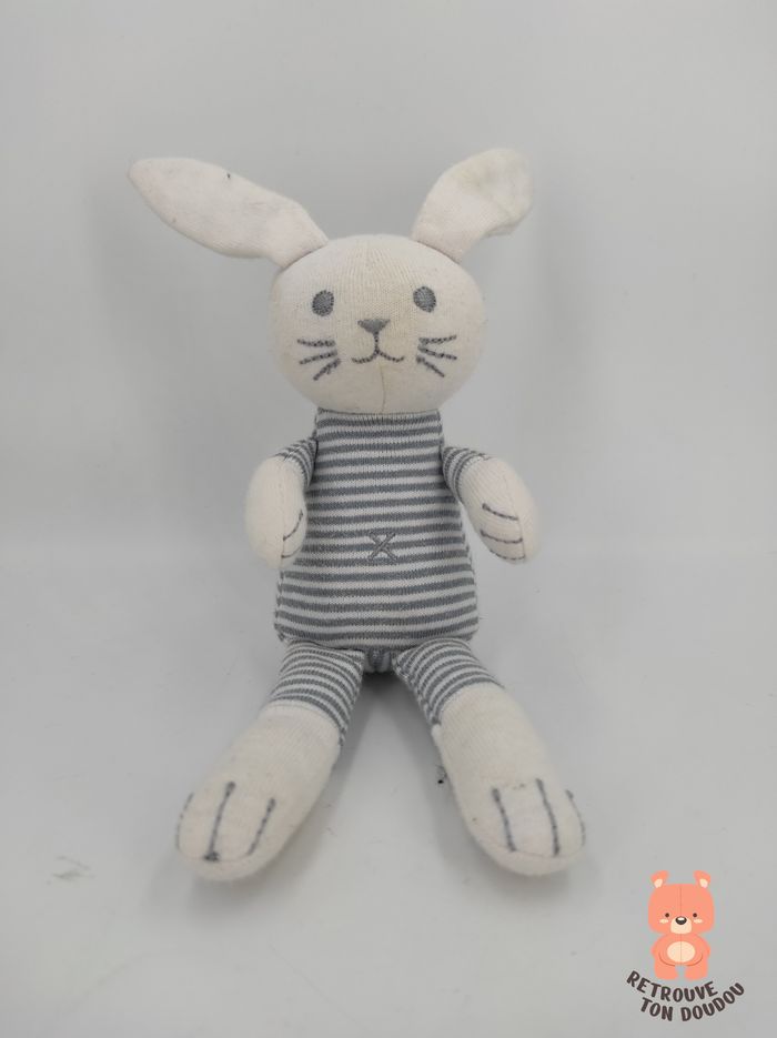 Doudou Lapin rayé Petit Bateau