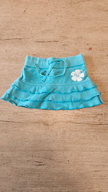 Jupe courte à volants, turquoise, peu mise, Canada House, 2 ans