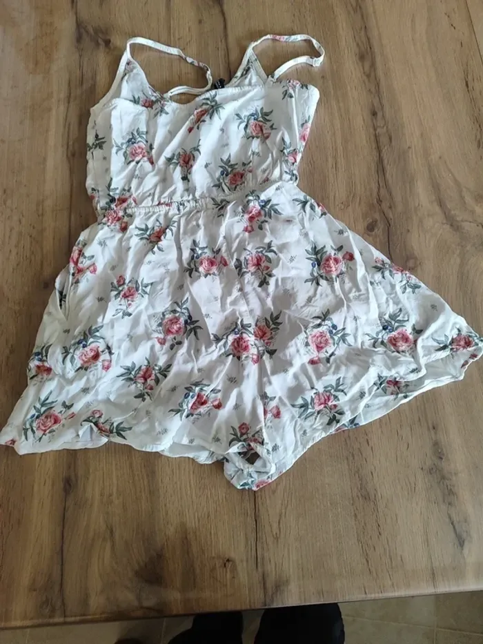 Combi-short H&M Blanc Taille 32 (XS) - Look chic et bohème ! Prix mini ! - photo numéro 3