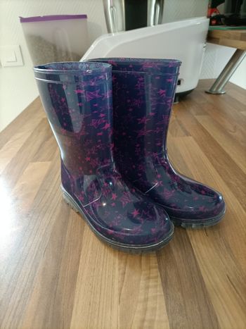 Bottes de pluie violet étoiles rose 31