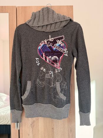 Pull col roulé gris desigual 
