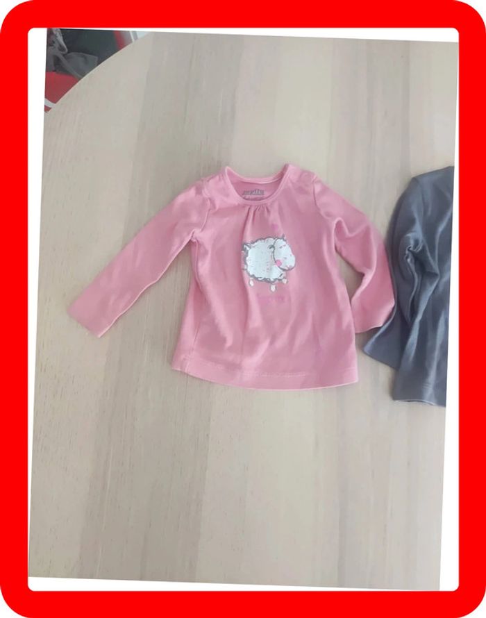 Lot de 2 tee shirt taille 2-6 mois - photo numéro 2