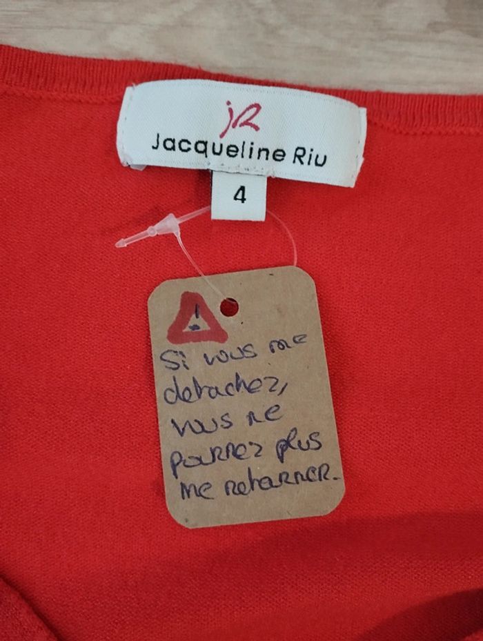 Pull léger Jacqueline Riu taille 4 rouge orangé - photo numéro 8
