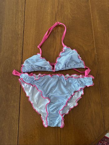 Maillot de bain rayé bleu et blanc Okaidi