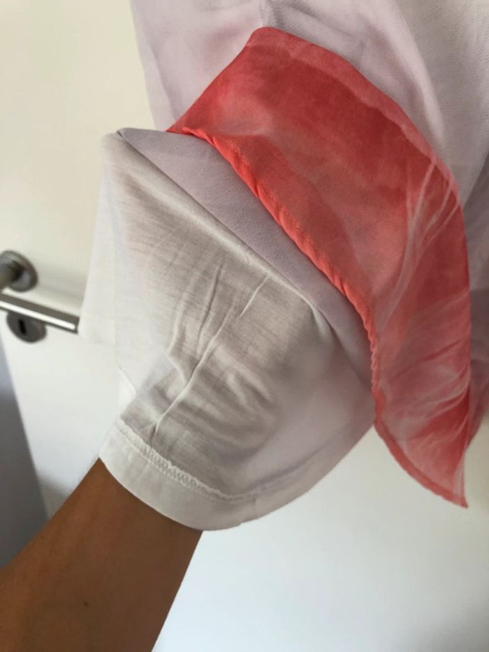 Débardeur long et fluide Zara blanc et rose taille M - photo numéro 3