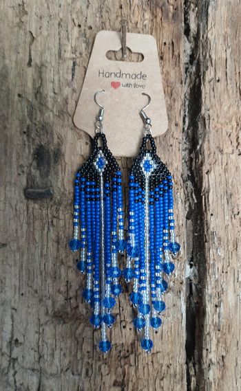 Boucles pendantes bleues