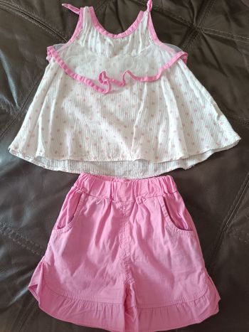 Ensemble rose et blanc 2 ans
