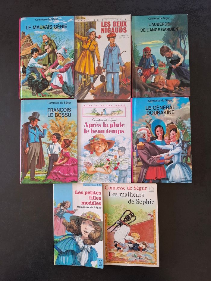 Lot de 8 livres de La Comtesse De Ségur en bon état