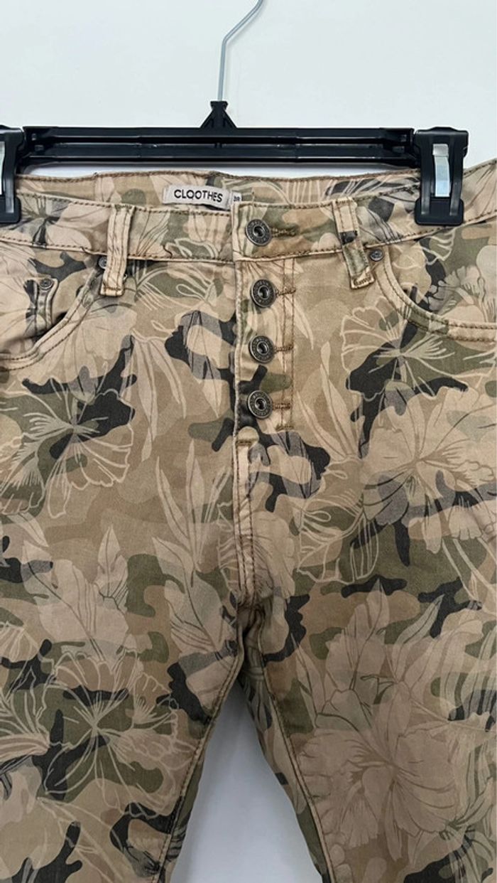 Pantalon droit en parfait état taille 38 marque cloothes 97 % coton  toile similaire au jean - photo numéro 3