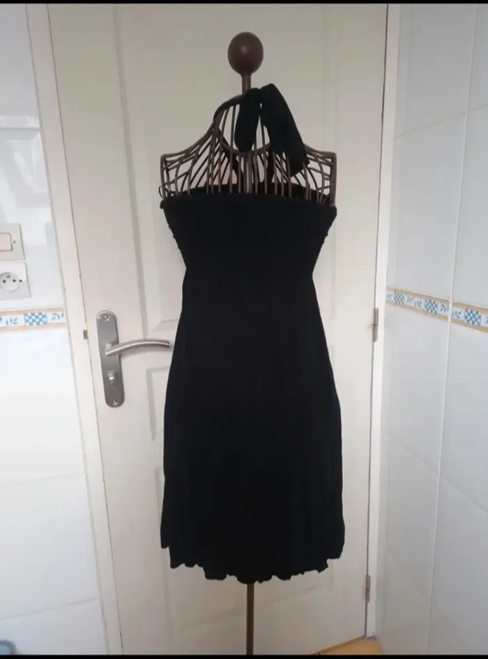 Jolie petite robe noir bandeau d'été femme camaïeu taille S/36 - photo numéro 6