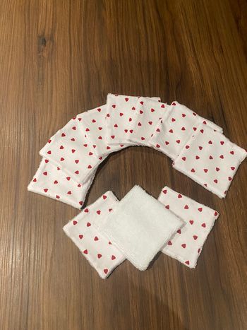 Lot 10 carrés cotons lavables réutilisables