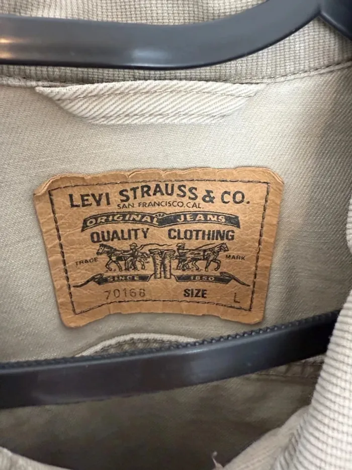 Veste en jeans Levi's beige homme vintage années 90 taille L très bon état - photo numéro 5