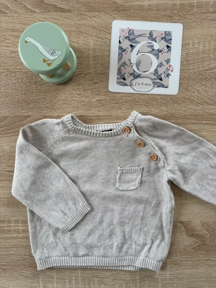 Pull beige Kiabi 6 mois TBE