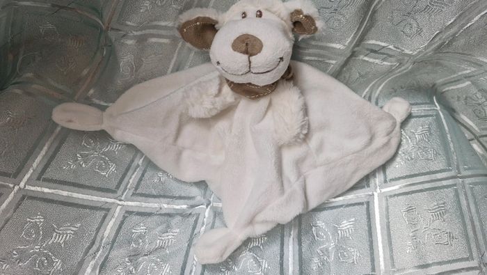 Doudou plat chien blanc baby  tex - photo numéro 3