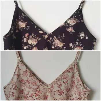 Lot de 2 tops fleuris à bretelles