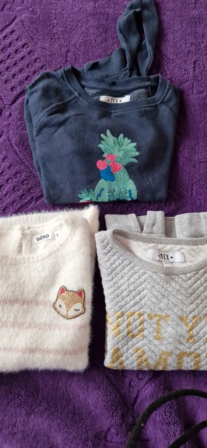 Lot de 3 pulls fille 3/4 ans - photo numéro 2