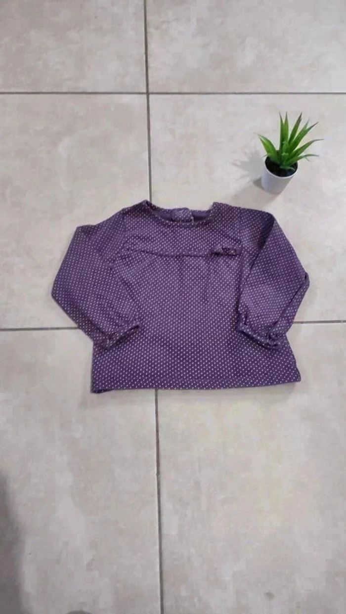 Beau Tee-shirt manches longues coton 12 mois tape à l'oeil