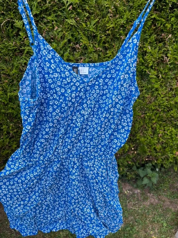 combi-short fleurs bleu et blanc - photo numéro 2