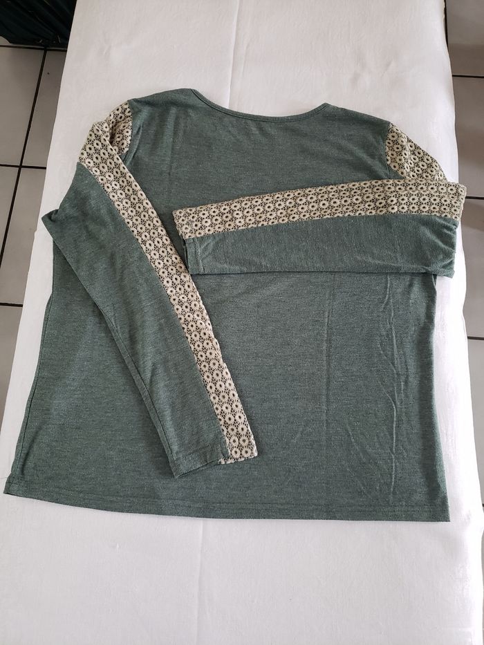 T-shirt manches longues vert - photo numéro 5