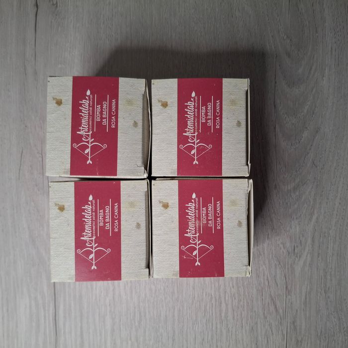 Lot 4 bombes de bain artisanales XXL (140 g l’unité) - Cassées - Parfum rose - Artemidelab