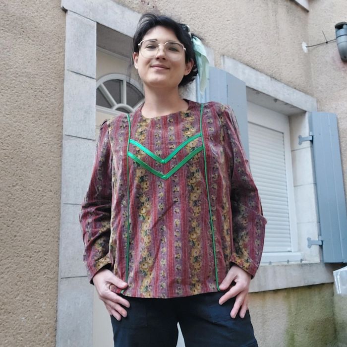 Magnifique blouse velours Vintage XL