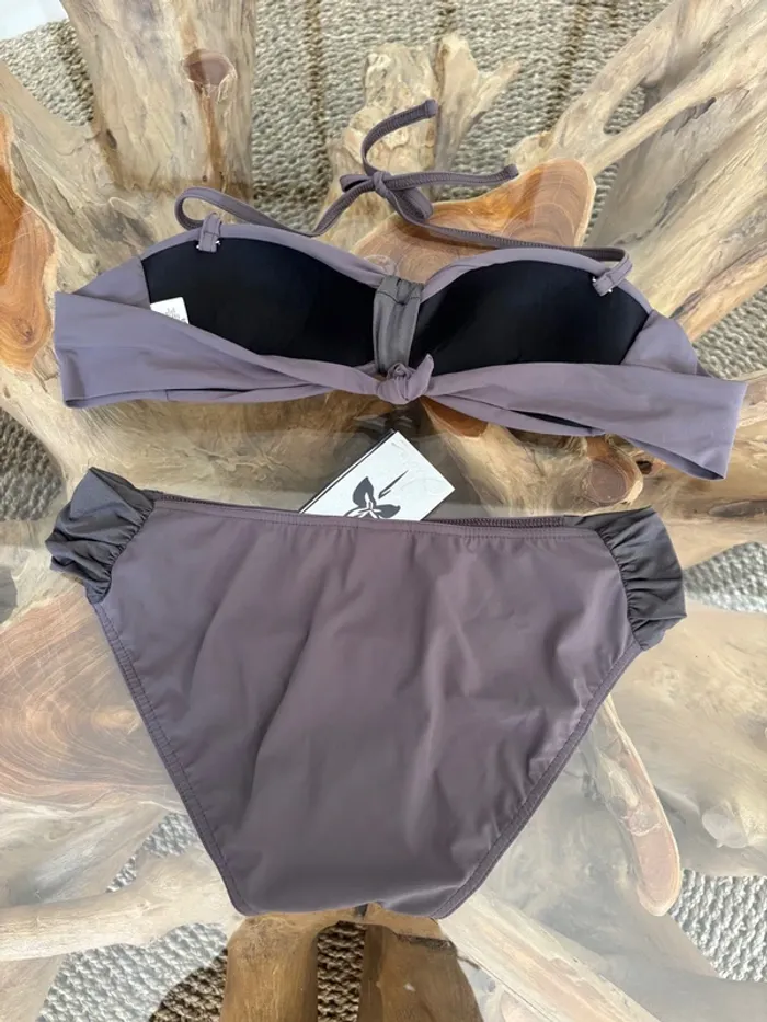 Maillot de bain 2 pièces Livia taupe bandeau - photo numéro 2
