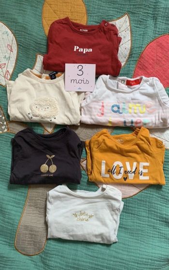 Lot tee shirt manche longue